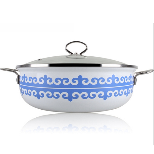 优质印花不锈钢汤锅 火锅桌配套汤锅款