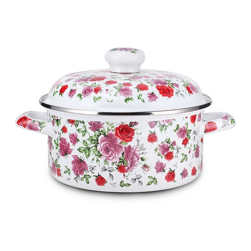 时尚印花不锈钢汤锅 火锅桌配套汤锅厂