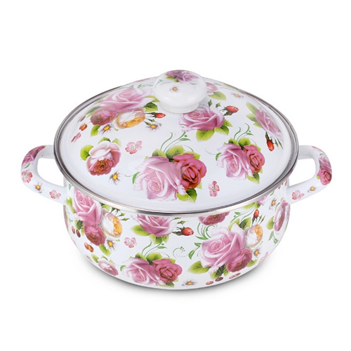 简约印花不锈钢汤锅 火锅桌配套汤锅厂