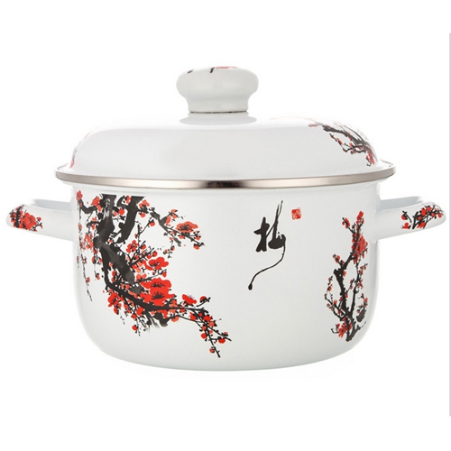 优质印花不锈钢汤锅 火锅桌配套汤锅厂