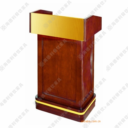 多功能实木接待台迎宾台 酒店餐厅实用全实木前台演讲台迎宾台